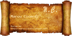 Marcu Ciceró névjegykártya